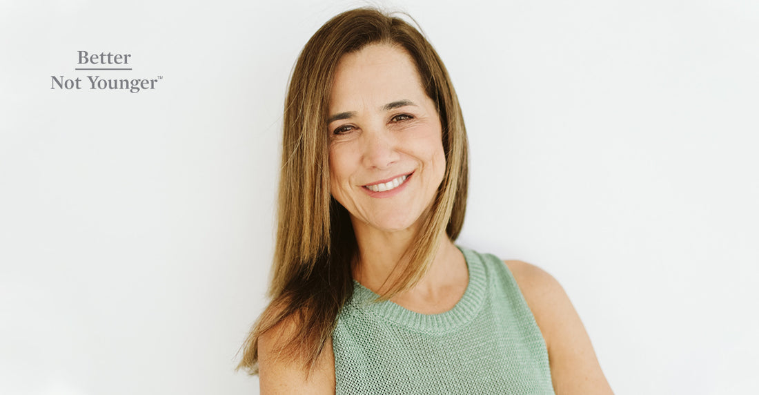 Sonsoles Gonzozles, founder of Better not younger, poses with a black dress.