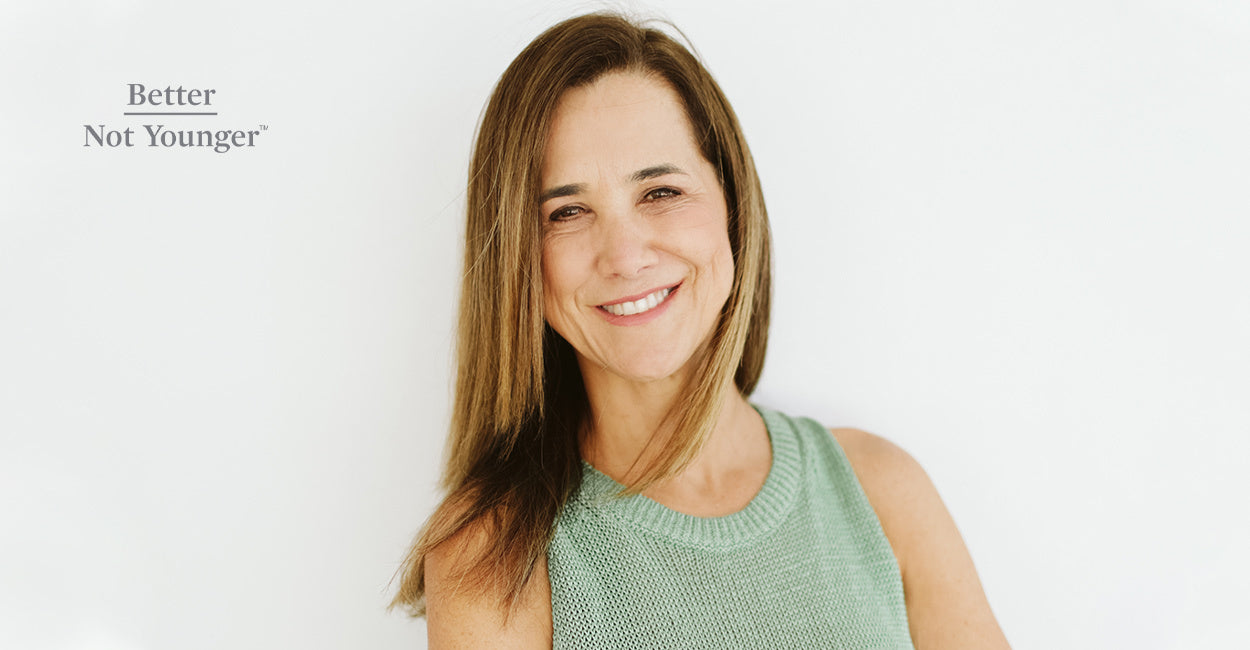 Sonsoles Gonzozles, founder of Better not younger, poses with a black dress.