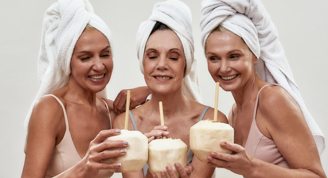 Mature women enjoying a hair spa day at home to promote healthier scalp and stronger hair growth