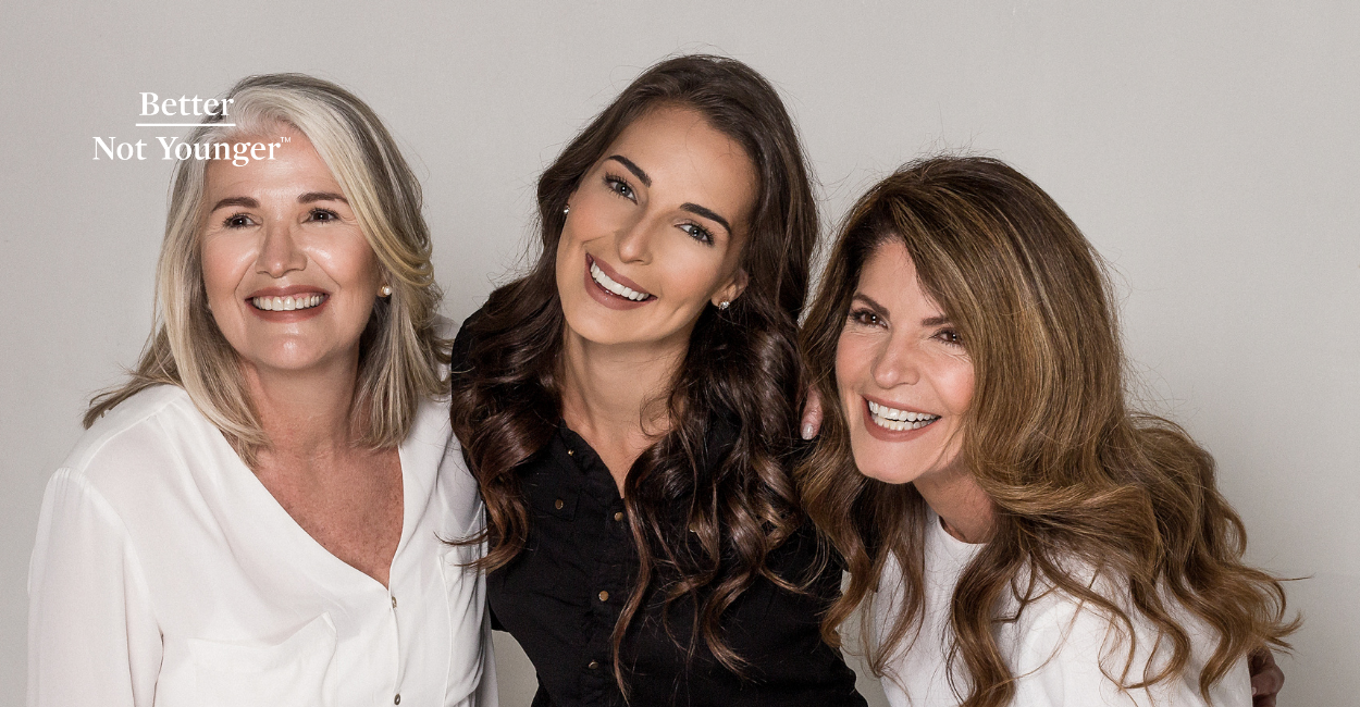 BNY features 3 mature women with 3 different hair types and issues. From gray medium lenght hair to long wavy brown hair. 