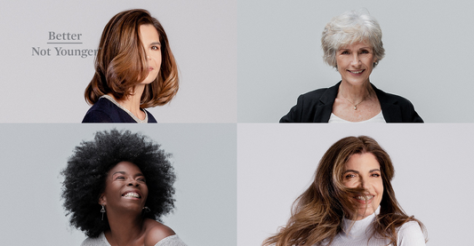 Learning to Love Your Hair in Midlife features four Better Not Younger models with for different hair textures and styles: straight, wavy, coily and more.