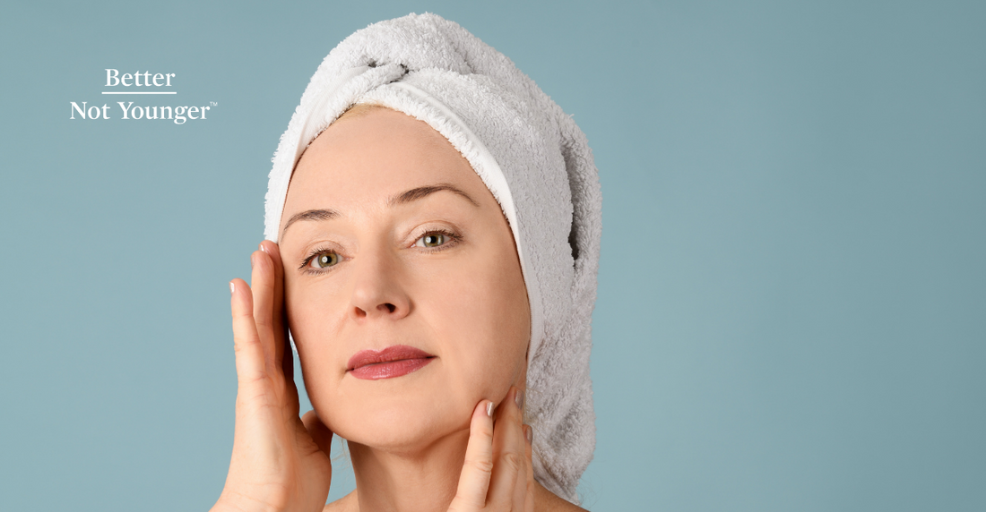 In this Definitive How-To for Hair Plopping Overnight and Benefits, BNY features a beautiful mature wman with a towel on hair for hair plopping overnight.