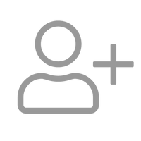 Outline of a person with a plus sign on a black background